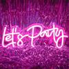 Appneon Cartello Neon Let's Party Rosa, Lettera Led Neon per Decorazione da Parete, Alimentazione USB, Luce Neon per Festa, Camera da Letto, Bar, Decorazione per Compleanno, Matrimonio, Regalo