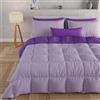 PETTI Artigiani Italiani - Trapunta Matrimoniale Invernale, Piumone Matrimoniale, Tinta Unita Double Face Lilla Viola 100% Made in Italy