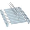 Lamitocs Set di 10 Grucce, con 2 clip antiscivolo e regolabili, girevole a 360 gradi con gancio Grucce per Pantaloni, per Gonne, Calze, Camicie (Azzurro molto chiaro)