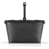 reisenthel Carrybag Frame Rhombus Black, cestino per la spesa stabile con molto spazio e pratica tasca interna, design elegante e impermeabile