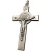 lazzaro italy Pendente Crocefisso San Benedetto Placcato Argento - H 7 cm