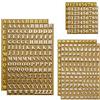 Ruvan 18 fogli piccoli adesivi con lettere per resina, lettere e numeri autoadesivi, mini oro e argento, adesivi con lettere metallizzati, alfabeto