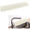 xiruiubao Tappetino Scolapiatti Silicone Stretto,Bordo Pieghevole Tappetino Lavello Cucina,Antiscivolo Tappeto Scolapiatti Cucina per Bar e Bagno,45x10cm,Bianco Avorio