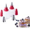 Westmark Set di 2 Decoratori a Bottiglia con 4 Beccucci, Con Tappi, Plastica/Acciaio Inox, Trasparente/Rosso/Argento, 31142260