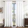 MRTREES Tenda Camera da Letto 2 Pezzi 140x260 cm con Passanti, Effetto Lino Bianco Semitrasparente Leggero e Morbido, Tende Semioscuranti per Interni per Casa Cameretta Soggiorno Finestre