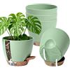 Anhow Vaso per Piante da Interno Set di 5, Vaso Autoirrigante, Verde