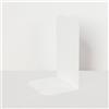 STEELNOVO | Romeo, Coppia di Fermalibri in Metallo Verniciato con Piedini Antiscivolo, 10x15x8 cm, Colore Bianco, Design Minimal e Moderno, Reggi Libri, per Ufficio, Casa, Scuola, Made In Italy