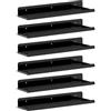 Lifewit Mensole Galleggianti per Parete, Pacco da 6 Scaffali in Acrilico Nero 38 cm Decorazione per Stanza come Libreria/Esposizione di Dischi in Vinile/Foto in Camera da Letto, Soggiorno, Bagno