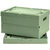 ZLLkeji Scatole Organizzative con Coperchio 2 Pezzi, Impilabile e Pieghevole, Contenitori Plastica con Maniglia per Armadio, Casa, Ufficio, Scatola di Archiviazione (Verde)