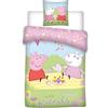 BrandMac Peppa Pig Biancheria letto lettino | Copripiumino 100x135 cm & federa 40x60 cm | 100% cotone, morbido, traspirante e reversibile | Design ufficiale Peppa Pig