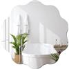 DARENYI Specchio Flessibile Adesivo da Parete 40×30cm, Onde Irregolari, Specchi Adesivi per Armadio Acrilico Interno, Pecchio Decorativo per Parete, Soggiorno, Bagno, Corridoio, Camera da letto