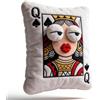 Juankrynord Cuscino Decorativo da Divano Re di Picche (Carta da Poker) con Ricamo 3D — Morbido Cuscino in Peluche a Forma di Picche, Simpatico e Originale con Design Big Eye (Q)