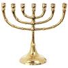 NKlaus Menorah candeliere a 7 bracci in ottone dorato fino a Ø 1,5cm altezza portacandele: 15cm larghezza menorah :18cm decorazione chiesa 4034