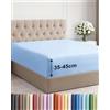 CGK Unlimited Lenzuolo con Angoli 120x200 - Microfibra Tasca 45cm (18) - Azzurro | Spazzolata, Morbido, Antipiega, Senza Stiratura, Traspirante, Anallergico, Materassi Alti, Topper, Premium, OEKO-TEX