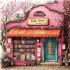 CEOVR Diamond Painting Kit Libreria DIY Pittura Diamante Kits 30x30cm Mosaico Diamanti Painting per Decorazioni Casa Fiore di Ciliegio