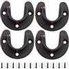 Ruidee Set di 4 supporti per tubi tondi, 32 mm, a forma di U, in acciaio inox, per stendibiancheria (FL/Black/32 mm)