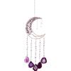 PATIKIL 26 Grande Acchiappasogni In Pietra Di Agata 7 Chakra Albero Viola | Della Vita Luna Cristalli Acchiappasogni A Mano, Per Adulti Decorazione Parete Camera Bohémien