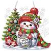 Lxmsja 5D Diamond Painting Natale Pendente Adulti Bambino, Pupazzo di Neve Diamond Painting Kit Completo Pendente, Natale Diamantini Crystal Art, Ghirlanda di Natale per Porta Finestra Parete