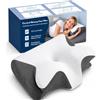 MIOEUZS Cuscino Cervicale Memory Foam 60×35×7,5/11,5 cm, Cuscino Ergonomico Ortopedico con 2 Altezze, Cuscino a Farfalla con Federa Lavabile per Fianco, Schiena e Pancia
