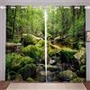 Loussiesd Woodland Tende Alberi in Estate per Finestra Bambini - Verde Muschio, Pietra, Natura, Albero Paesaggio - Trattamenti Finestra W66*L90