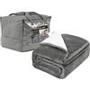 WOLTU Coperta Ponderata per Adulti,9 kg 150x200 cm Grigio | coperta pesante in microfibra, coperta terapeutica rilassante con Perle di Vetro, migliora il sonno,