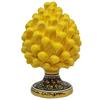 Sicilia Bedda - Pigna Siciliana con Piede Decorato - Modello Maioliche - Ceramica di Caltagirone (Altezza 22 x 13, Giallo)