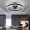 AHWEKR Ventilatore da Soffitto con Luce, Moderno Indoor 50CM LED Dimmable Ventilatori da Soffitto con Telecomando, Smart 3 Light Color Change e 6 velocità della Ventola,Nero