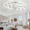 YUNZI 100W Forma Di Fiore Soggiorno Grande Lampada A Led Con Ventilatore Da Soffitto Con Luce E Telecomando Funzione Motore DC Reversibile 6 Velocità LED DimmerabilePlafoniera Con Ventilatore
