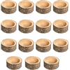 Rieoany Porta Candele in Legno - 15 Mini Portacandele per Matrimoni e Feste, Legno Naturale Ø5.5-6cm