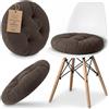 Amazinggirl Cuscini Sedie Cucina Rotondo 40 cm in Velluto a Coste | Cuscino morbido per sedia ufficio panca sgabello e pavimento seduta comoda interno confortevole Marrone