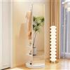 Generic Specchio a Figura Intera Girevole a 360°, Specchi da Pavimento con Appendiabiti, Moderno Specchio a Corpo Intero in Piedi per Soggiorno, Camera da Letto, Spogliatoio