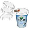 Koziol FRESH - Set di 3 coperchi riutilizzabili per bicchieri di yogurt (500 ml) | Riutilizzabili, a prova di perdite e lavabili in lavastoviglie (cristallo trasparente)
