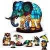 JHNGYJY Lampada da Tavolo Animale Stile Vetro Colorato Vintage,Luce Notturna LED USB Lampada da Comodino Decorativa in Resina per Camera da Letto 22cm/8.6in,Regalo per Amanti degli Animali, Elephant