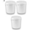 Silplast Secchio con coperchio bianco, 3 x 30 litri, impilabile per latte/scorte secchio per miele, in plastica adatta al contatto con alimenti secchio a norma alimentare per farina secchio per acqua 3 pezzi