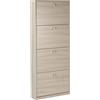 Sarmog Scarpiera 4 ante, Scarpiera ingresso, Scarpiera salvaspazio, Made in Italy, Design contemporaneo, H154 L63 P18 Cm (Senza specchio, Olmo Chiaro)