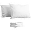 PASSION Coppia Federe per Guanciali 100% Cotone Misura cm 50x80 Colore Bianco Made in Italy 57 Fili al cm2
