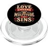 Bible Scripture Peter 4 8 Apparel Tees Love Covers Sins Peter 4 8 Versi della Bibbia PopSockets PopGrip per MagSafe