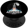 Space Solar System Artemis III 3 2027 Retro Spazio Terra Bassa Orbita PopSockets PopGrip Adesivo