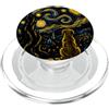 StarryAx1 Divertente cane notte stellata Van Gogh Moon Art Mom Dad Meow PopSockets PopGrip per MagSafe
