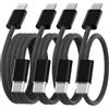 Anysea Cavo USB C to USB C 3A - [60W/2M+1M+1M+0.5M] Cavo USB Type C to Type C Ricarica Rapida Cordone di Ricarica Intrecciato Compatibile con iPhone 17 16 15 Galaxy S26 S25 S24 S23 Pixel iPad MacBook