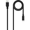 Nano Cable Nanocable - 10.01.2102 - Cavo 3A USB 2.0 a USB-C, telefoni di uso principale, tablet, laptop, ecc,. Fino a 3 Amp di carico, tipo C/M-A/M, maschio-maschio nero, 2.0 mts