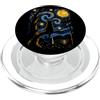 BlackCatStarryAx1 Divertente gatto nero notte stellata Van Gogh luna arte mamma papà miao PopSockets PopGrip per MagSafe