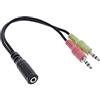 InLine Cavo Audio InLine 2x Jack 3,5mm maschio / 1x Jack 3,5mm femmina 4poli Ctia 0,15m [99312I]