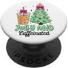 Retro Christmas Apparel Gifts Divertente amante del caffè natalizio con caffeina e allegro PopSockets PopGrip Adesivo