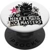Punk Rock Pet Designs Punk Cat Nine Lives No Masters Mohawk Anarchy PopSockets PopGrip Adesivo