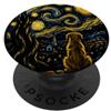 StarryAx1 Divertente cane notte stellata Van Gogh Moon Art Mom Dad Meow PopSockets PopGrip Adesivo