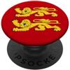 Normandy Gifts for Normandy Lovers and T Bandiera della Normandia, leoni gialli, uomo donna rosso PopSockets PopGrip Adesivo