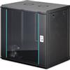 DIGITUS Armadio di rete - Rack da 19 pollici 12U - Non montato - Montaggio a parete - Profondità 450 mm - Profondità utile 320 mm - Portata 60 kg - Porta in vetro - Serie Dynamic-N - Nero