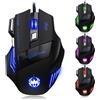 Zelotes Mouse da gioco Zelotes cablata, con 7200 DPI, 8 tasti, illuminazione LED, mouse ergonomica USB ottica con cavo per PC, Mac, laptop, colore nero