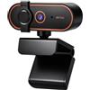 Gettimore Webcam USB 1080p con copertura per la privacy, fotocamera compatta in ABS 5 x 4 x 2 cm per computer portatile desktop and play videoconferenze streaming nero